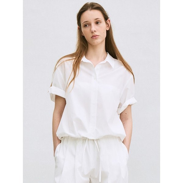 balloon half sleeve shirt (white)
