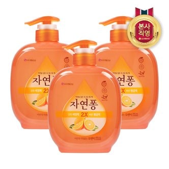 엘지생활건강 자연퐁 주방세제 오렌지 490mL  3개