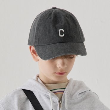 커버낫 키즈 컬리지 C로고 면 볼캡(워싱) 차콜 CK2501CA08CH