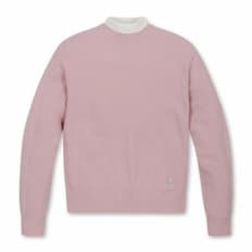 FAKE LAYERED WINDPROOF HIGHNECK SWEATER(Pink)_NLWAW24702PIX