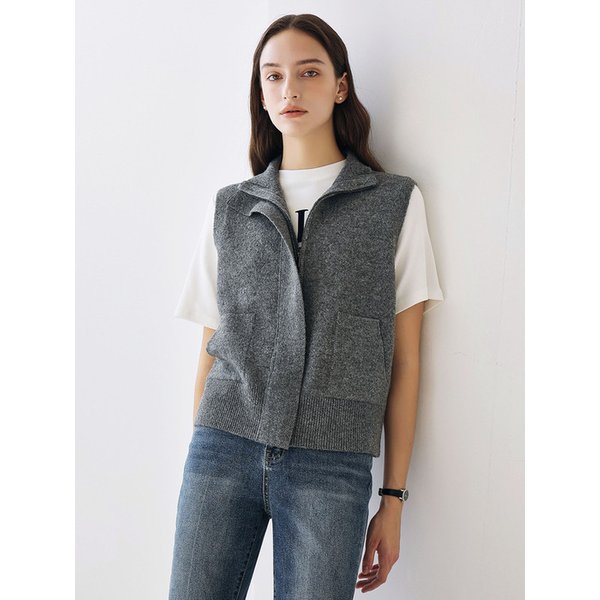 비스코스 집업 반목 니트 베스트_4color_JFFVT059M
