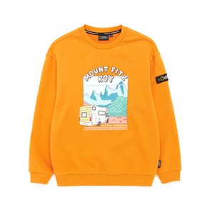 내셔널지오그래픽 K223USW950 키즈 캠핑 그래픽 맨투맨 티셔츠 D ORANGE