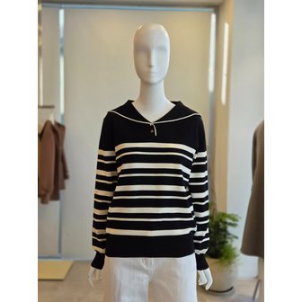 더아이잗 [여주점] [더 아이잗] 여성 배색 세일러 칼라 풀오버 니트(IS2M1PO791)