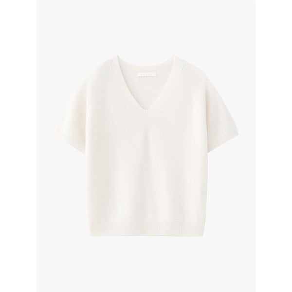 (우먼)캐시10 울90 홀가 브이넥 하프 니트 - 6 COLOR