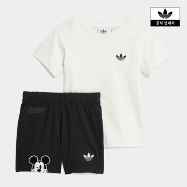 아디다스키즈 (080-100) 아디다스 디즈니 미키마우스 쇼츠 티 세트 (JD0611)