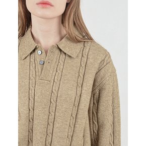 Modal Cable Collar Knit (Oatmeal)