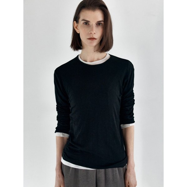 linen sheer t-shirt_black
