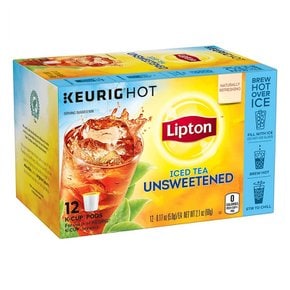 [해외직구]립톤 블랙 아이스티 언스위트 케이컵 5g 12입/ Lipton Iced Tea K-Cup Unsweetened 2.1oz