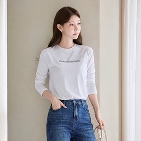 체이스 레터링 라운드 긴팔 티셔츠_M2608TS076C