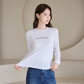 체이스 레터링 라운드 긴팔 티셔츠_M2608TS076C
