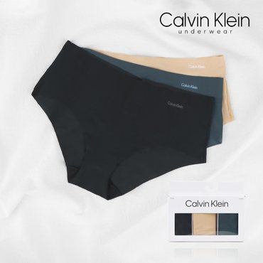 Calvin Klein [캘빈클라인 언더웨어] 여자속옷 노라인 힙스터 삼각팬티 3장세트 택1 QD3559