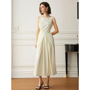 YY_Elegant pleated sleeveless dress