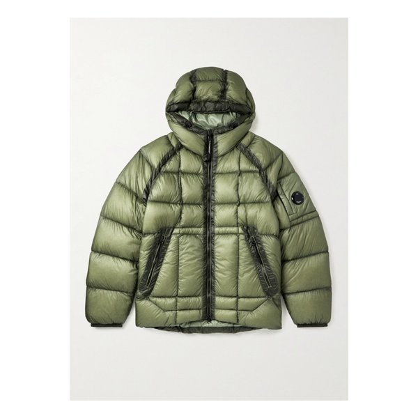 로고 아플리케 퀼팅 D.D. 셸 후드 다운 재킷 그린 46376663162869036