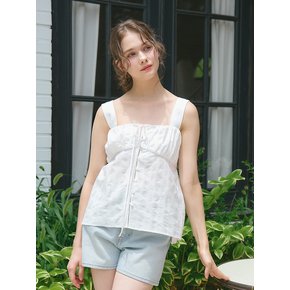 SHIRRING SLEEVELESS BLOUSE_WHITE