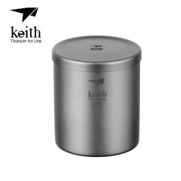  [키이스] KE Double-Wall Titanium Mug with Lid_Ti3301