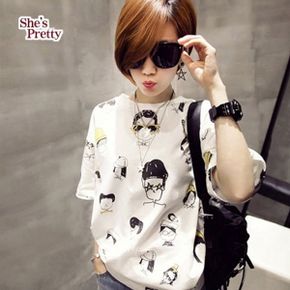 페이스카툰티셔츠 L까지_P403598245