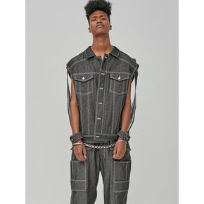 OVERSIZED HANDCUFFS TRUCKER JACKET