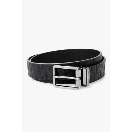 ARMANI EXCHANGE 남성 엠보 로고 텍스처드 벨트 A415171002000