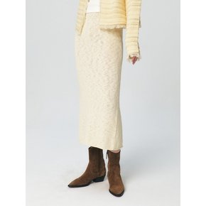 H-line Knitted Skirt, Light Yellow