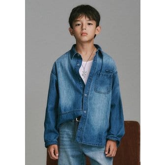 블루테일 워커스타일 블루 데님 셔츠 AZG1BL01BU
