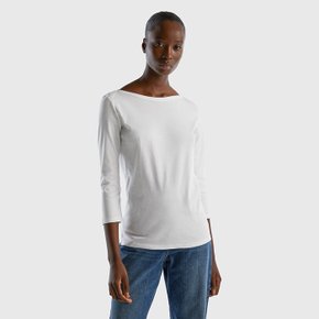 Basic boat neck t-shirt_3GA2E16A1WH