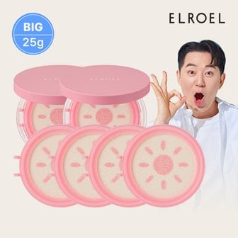 엘로엘 [빅] 엘로엘 피치 핑크 톤업 팡팡 빅 선쿠션 25g 본품2+리필4_ELROEL