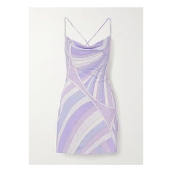 에밀리오푸치 프린트 새틴 저지 미니 드레스 라벤더 46376663162932287