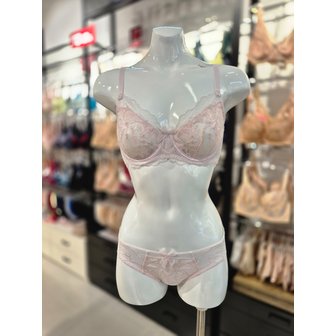 비너스 [시흥점] S 비너스) 오르화 홑겹 데미 브라, 망레이스 팬티 세트 OBR7859+OPT7859S-PK