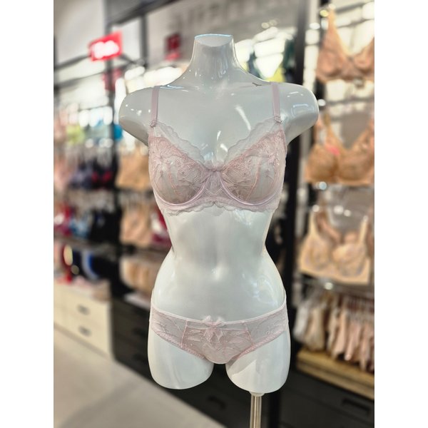 [시흥점] S 비너스) 오르화 홑겹 데미 브라, 망레이스 팬티 세트 OBR7859+OPT7859S-PK