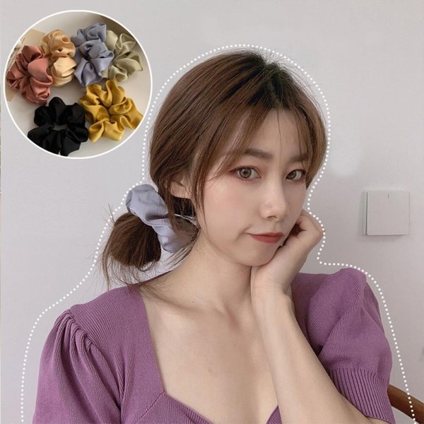 [옷자락] 여성 베이직 무지 실크 9색 데일리 헤어끈 머리끈