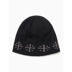 크로스 로고 자카드 비니 [블랙]