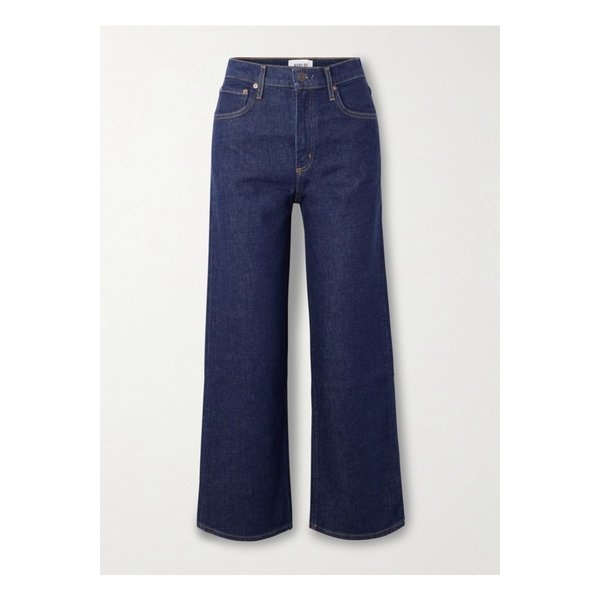 렌 크롭 하이라이즈 와이드 진 다크 데님 46376663162898792