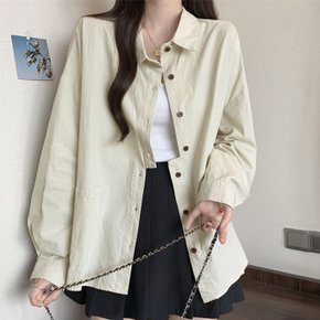 보스톡 박시 빅포켓 언발 면셔츠_F3501