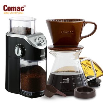 코맥 핸드드립 홈카페 2종세트(DN4/ME4) 커피그라인더+드립세트[커피용품/커피서버/커피드리퍼/커피필터]