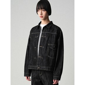 Normal Backpocket Nonfade Denim Jacket  BLACK