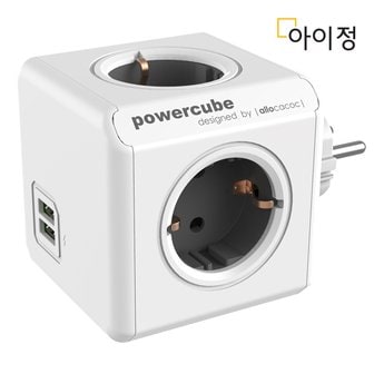 아이정 디자인 멀티탭 파워큐브 4구 오리지널 USB 그레이