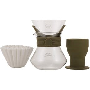 Kalita (카리타) 커피 드리퍼 웨이브 스타일 업 카키 2-4 인용 185 35245