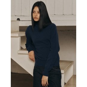 AR_Half turtleneck knit top_NAVY