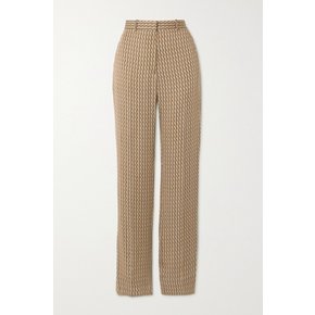 Printed Twill Straight-leg Pants 카멜