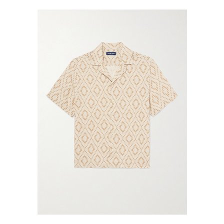 프레스코볼 카리오카(Frescobol Carioca) 프레스코볼 카리오카 로베르토 캠프 칼라 프린트 리넨 셔츠 뉴트럴 46376663162836469