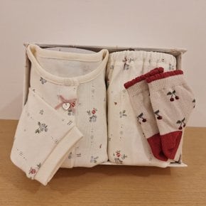 [26년FW출산선물] CR)블루베리내의&큐트체리패턴단말세트 (36A70-054-10*36A14-810-07)