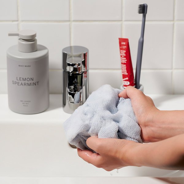 폭신한 거품 샤워타월_28x95cm_블루그레이 J625901000296