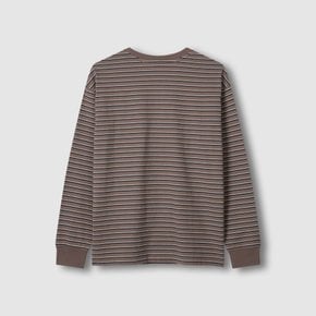 여 멀티 스트라이프 긴팔 티셔츠 (COCOA, WHITE, GREY)