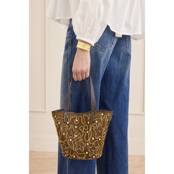 스타우드 카로 가죽 트리밍 장식 토트백 46376663163027442