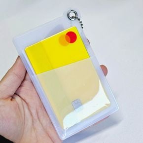 카드지갑 남성 여성 지갑 PVC 양면 교통카드 출입증 케이스 고리포함