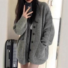 무드 루즈 오버핏 니트 가디건
