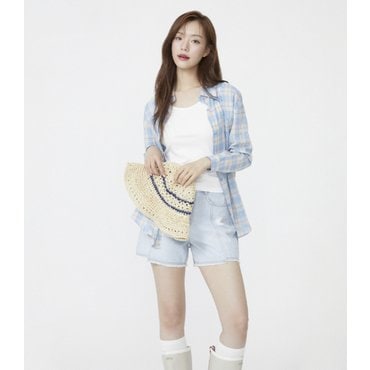 플라스틱아일랜드 [SET]나시 탑+체크셔츠 블라우스 (PR2WB705)