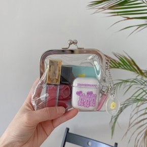PVC 투명 똑딱이 동전지갑 화장품 파우치 PVC Clear Button Coin Purse Cosmetic Pouch