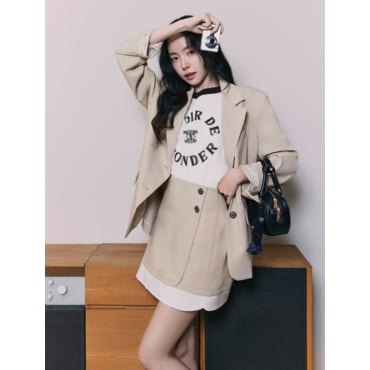 JJ지고트 배색 레이어드 미니스커트 GR4A0SKR51