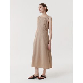 RAYE SLEEVELESS DRESS (BEIGE)